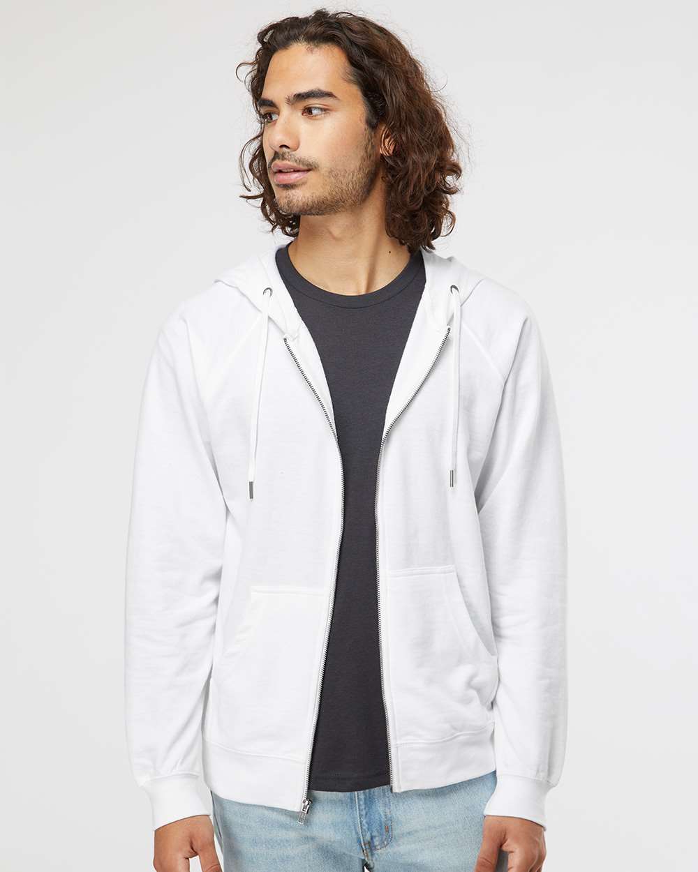 Unisex Icon Lightweight Loopback Terry Full-Zip Hooded Sweatshirt