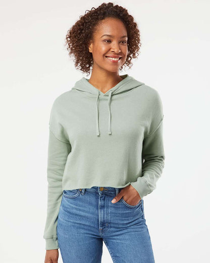 Independent Trading Co. Womenâ€™s Lightweight Crop Hooded Sweatshirt