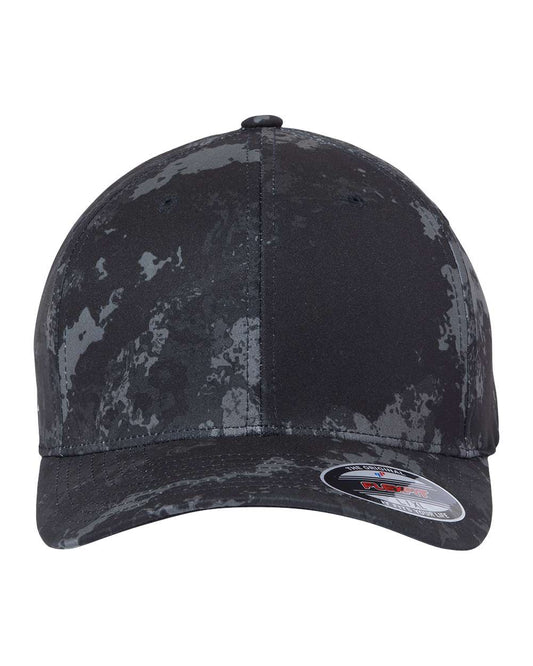 Flexfit unisex adult Flexfit Veil Camo Cap Hat, Poseidon, Small-Medium US