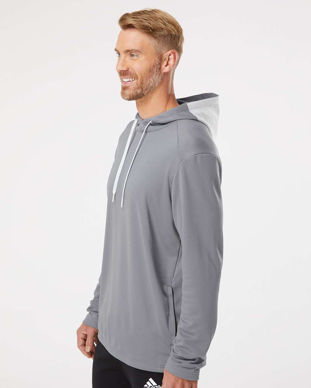 Men's Textured Mixed Media Midweight Hooded Sweatshirt