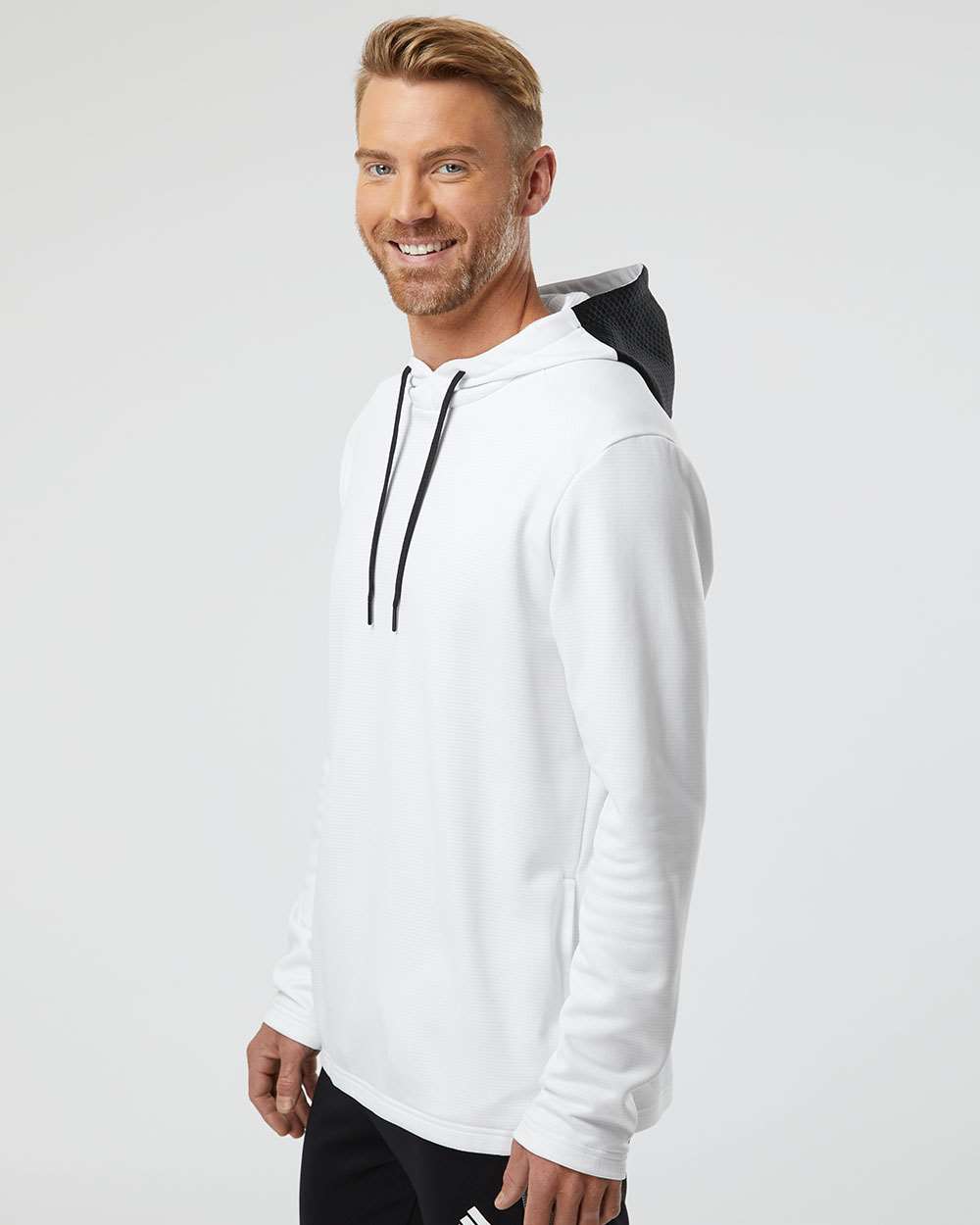 Men's Textured Mixed Media Midweight Hooded Sweatshirt
