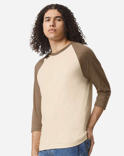 Unisex CVC Three-Quarter Sleeve Tee
