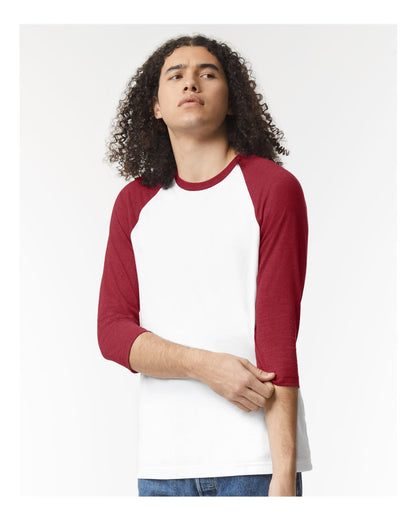 Unisex CVC Three-Quarter Sleeve Tee