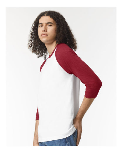 Unisex CVC Three-Quarter Sleeve Tee